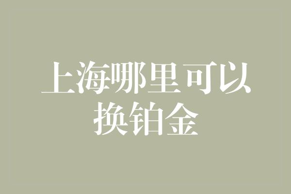 上海哪里可以换铂金