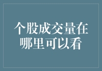 股票市场的烟火表演：个股成交量哪里看？