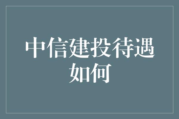 中信建投待遇如何