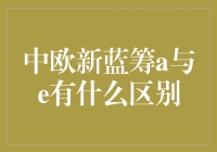 中欧新蓝筹A与E的较量：一场蓝色战争背后的秘密