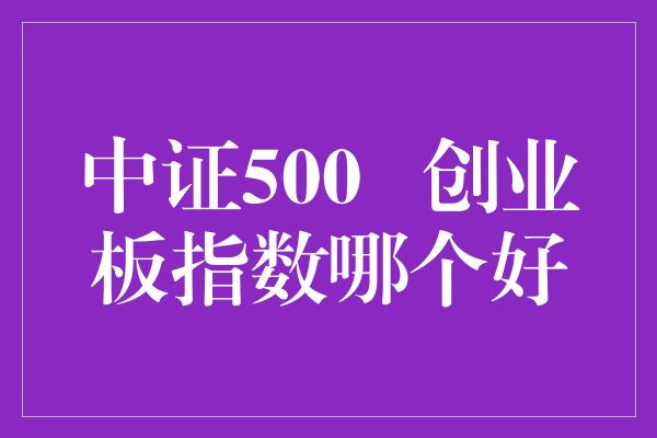 中证500   创业板指数哪个好