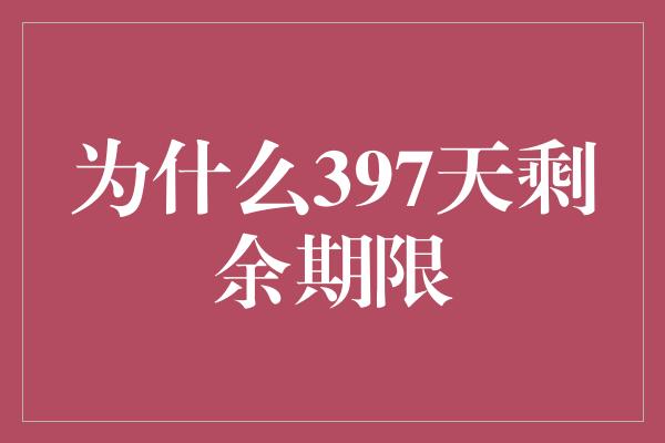 为什么397天剩余期限