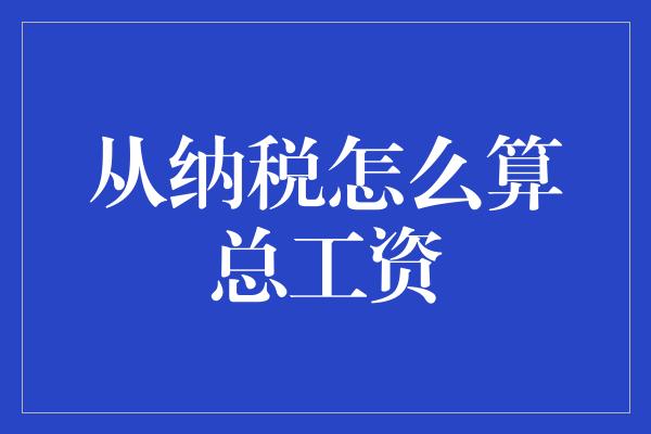 从纳税怎么算总工资