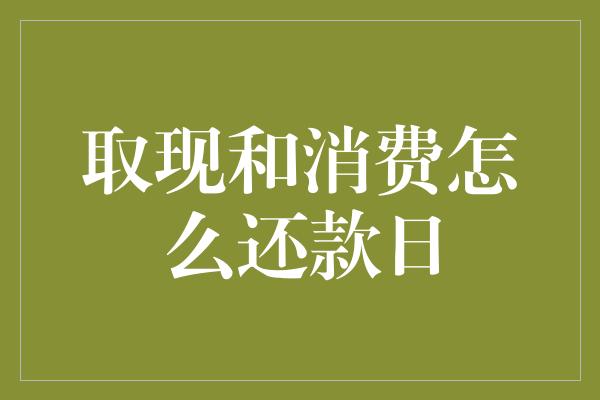 取现和消费怎么还款日