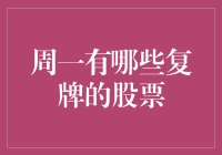 周一股市开门红，这些股票复出迎接新一周