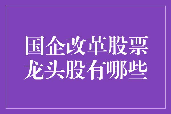 国企改革股票龙头股有哪些