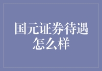 国元证券的待遇现状与未来展望