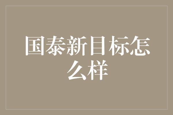 国泰新目标怎么样