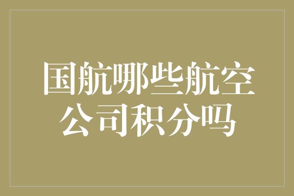 国航哪些航空公司积分吗