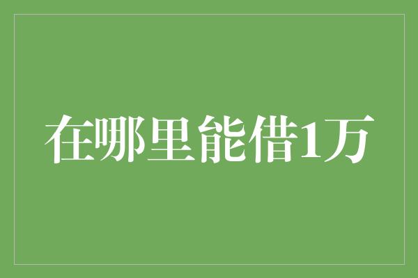 在哪里能借1万