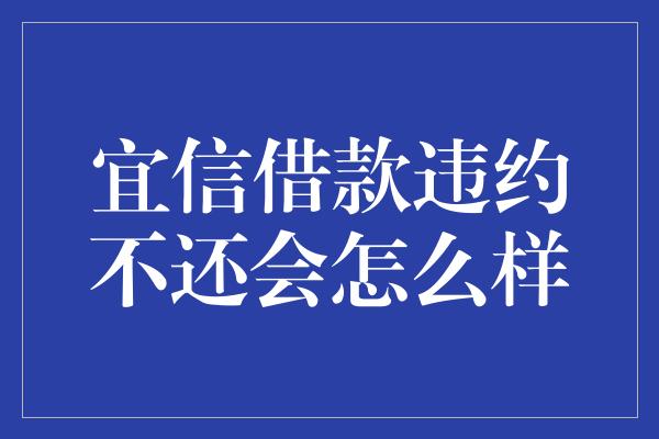 宜信借款违约不还会怎么样