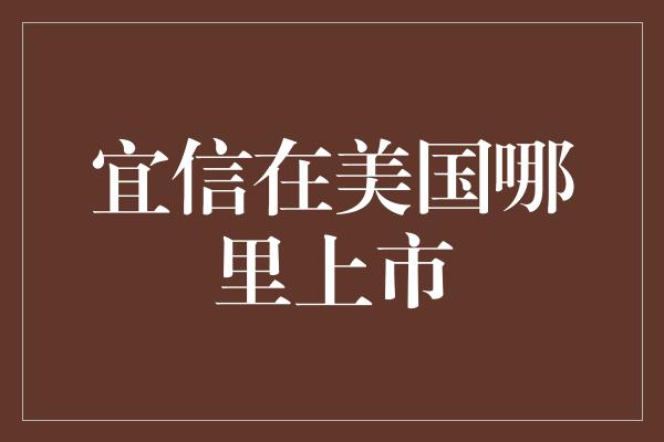 宜信在美国哪里上市