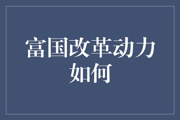 富国改革动力如何