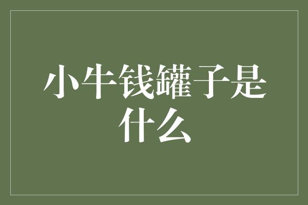 小牛钱罐子是什么