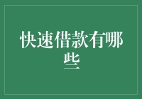 快速借款有哪些？——让资金瞬间到账的秘密武器