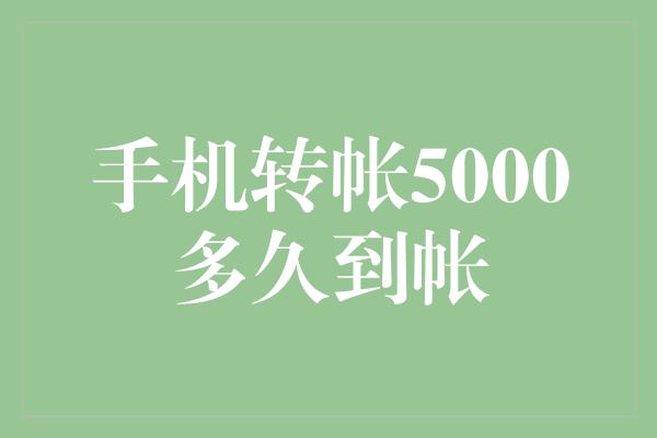 手机转帐5000多久到帐