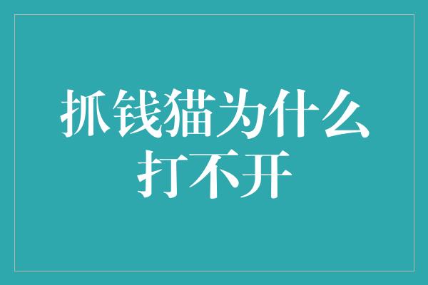 抓钱猫为什么打不开