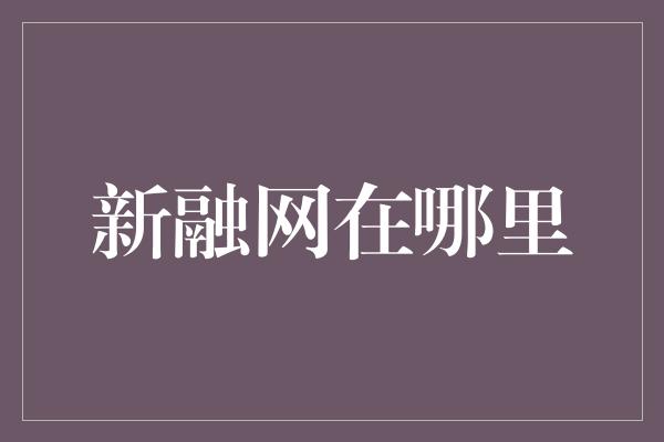 新融网在哪里