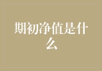 期初净值是什么？为什么它会在财务报表中呆萌地站着？