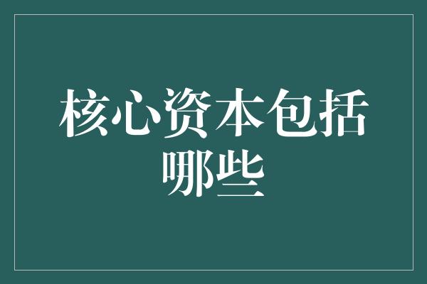 核心资本包括哪些