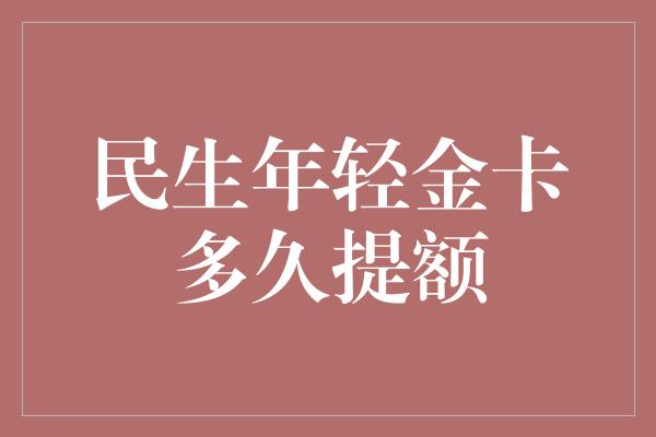 民生年轻金卡多久提额