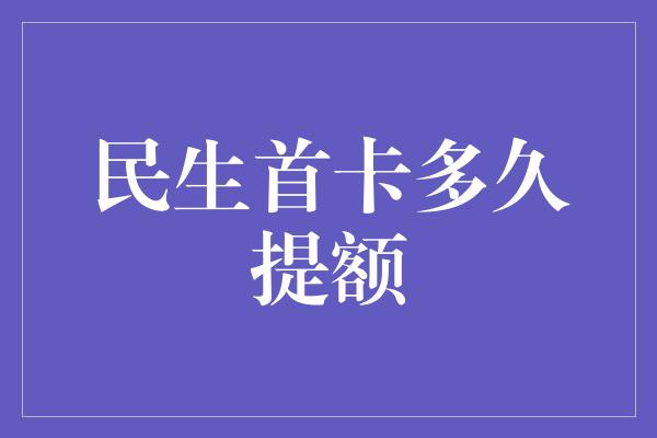 民生首卡多久提额