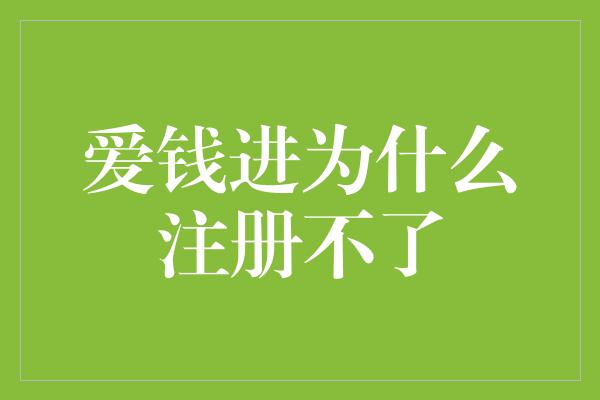 爱钱进为什么注册不了