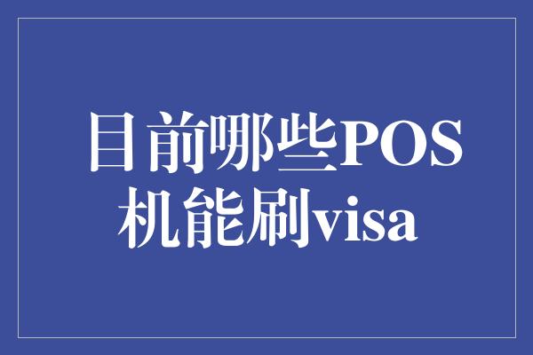 目前哪些POS机能刷visa