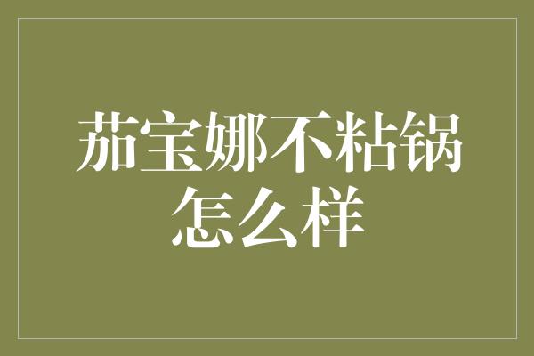 茄宝娜不粘锅怎么样