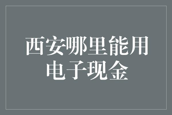 西安哪里能用电子现金