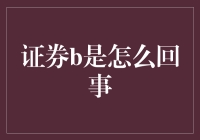 当你突然发现股票市场中有个神秘的b：证券b到底是啥玩意儿？