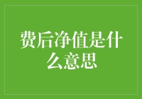 费后净值，何方神圣？是理财界的减脂仪还是瘦身药？