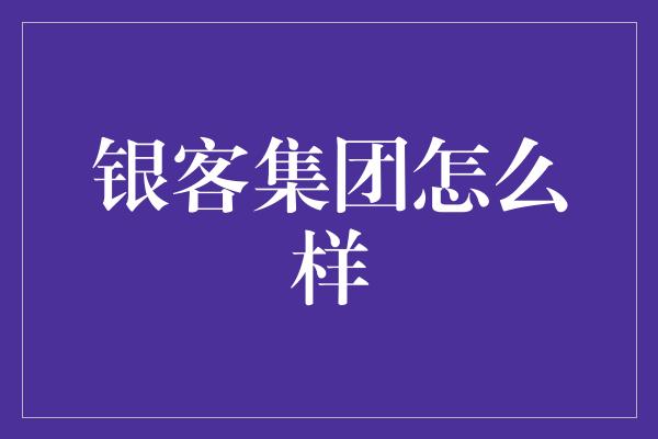 银客集团怎么样