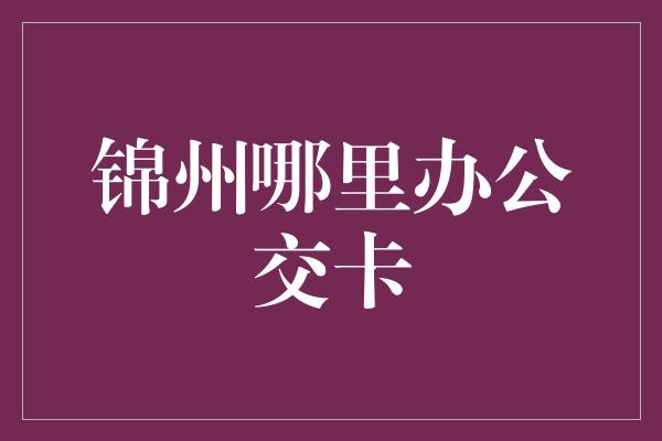 锦州哪里办公交卡