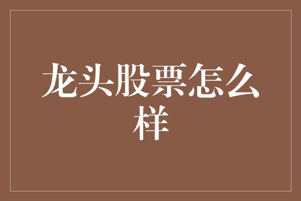 龙头股票怎么样