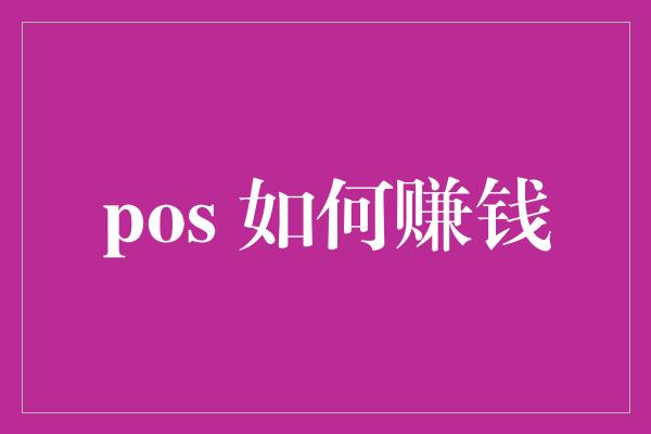 pos 如何赚钱